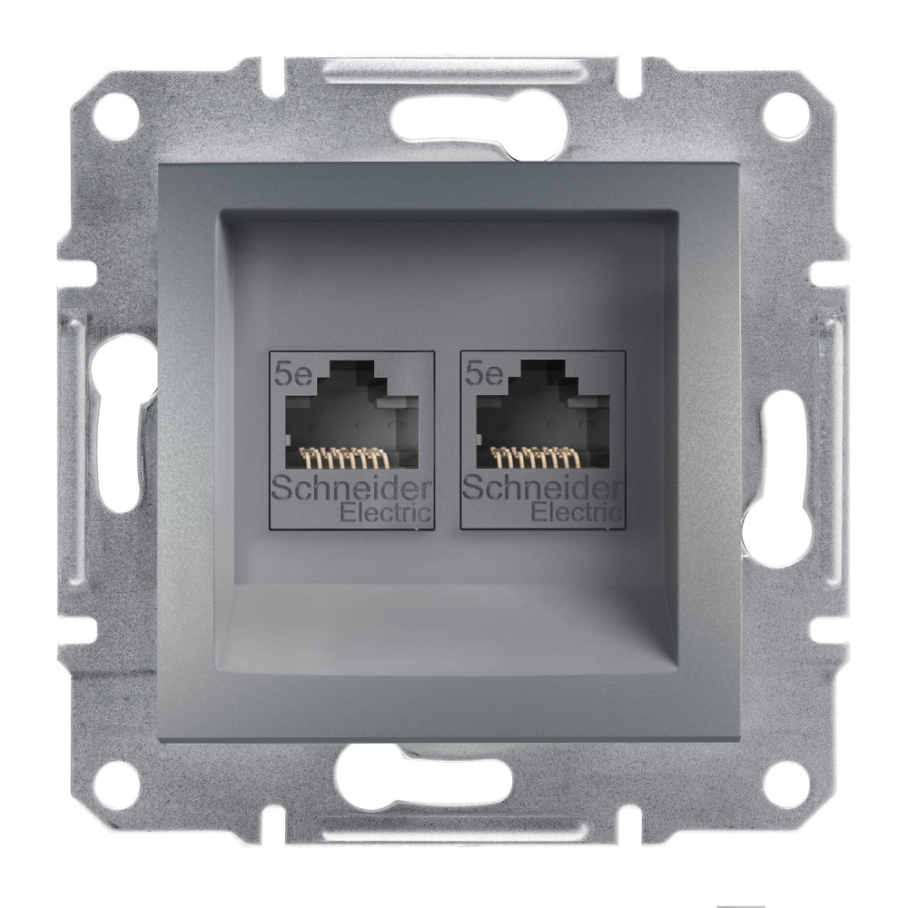 GNIAZDO KOMPUTEROWE PODWÓJNE KAT.5E UTP BEZ RAMKI STAL ASFORA. - EPH4400162 - SCHNEIDER ELECTRIC