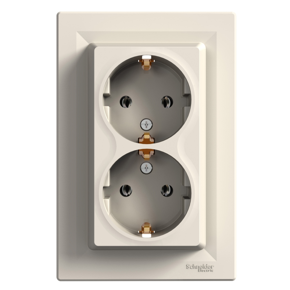 GNIAZDO PODWÓJNE SCHUKO KREMOWE ASFORA. - EPH9900123 - SCHNEIDER ELECTRIC