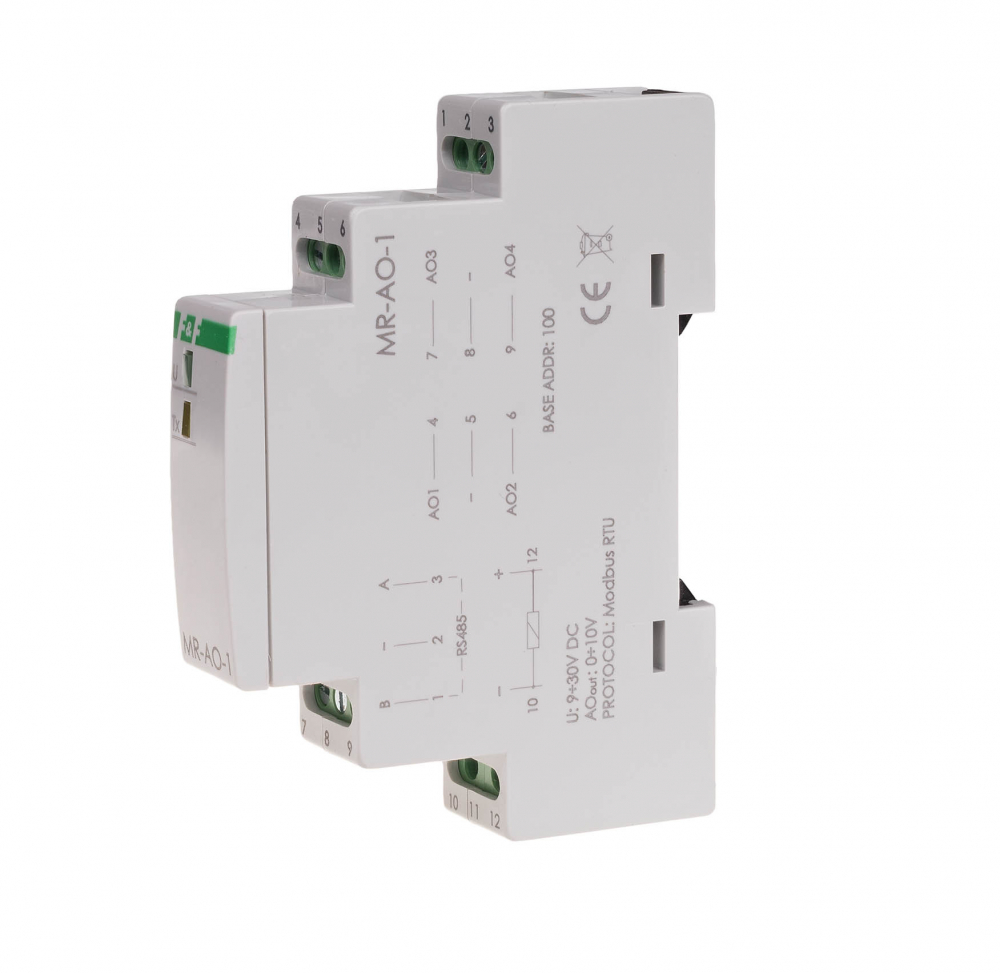 Moduł rozszerzeń WYJŚĆ analogowych, z wyjściem MODBUS RTU, 1 moduł - MAX-MR-AO-1 - F&F