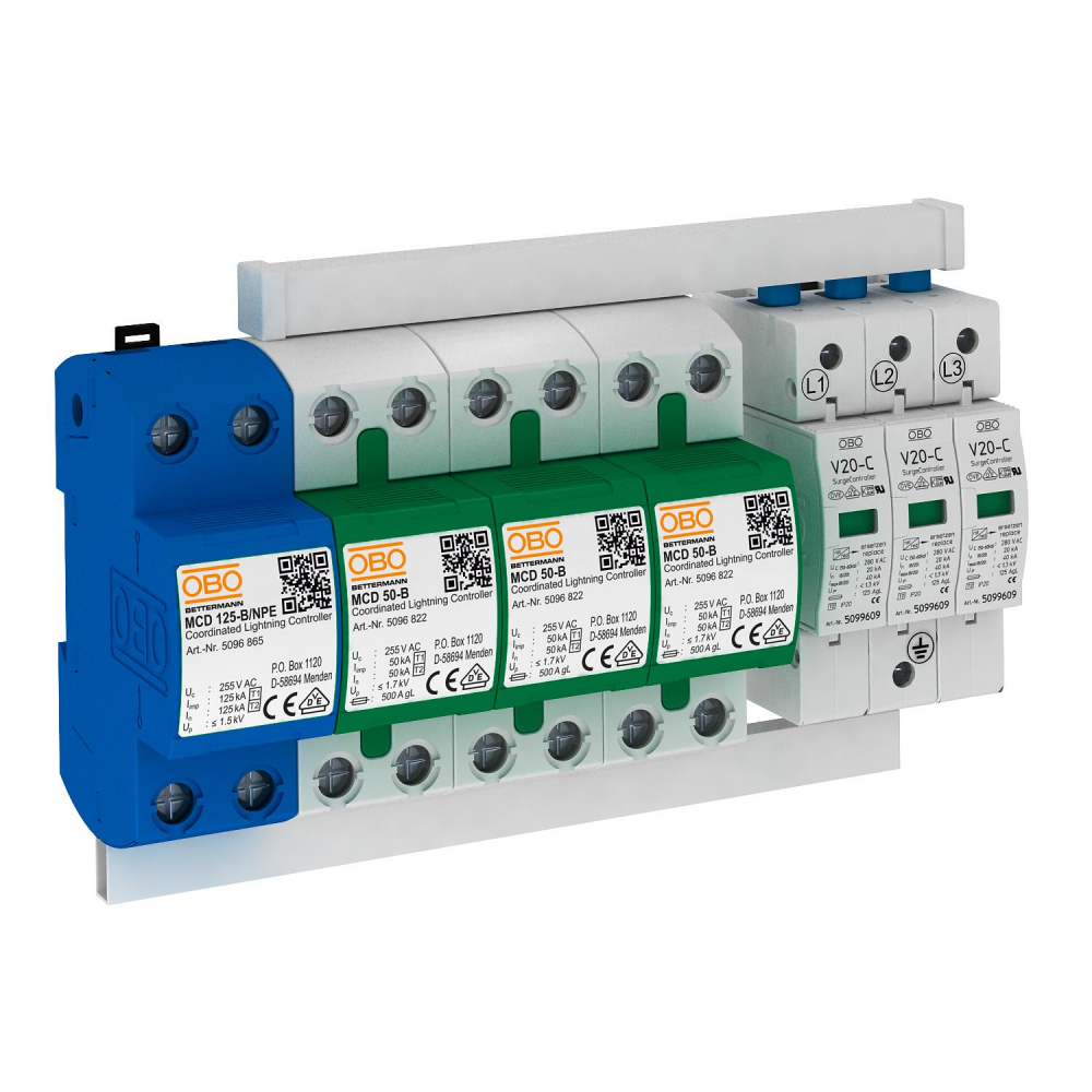 ZESTAW OCHRONNIKÓW MCDV20, 255V PS 4-B+C/TT+TNS, PS4-B+C/TT+TNS - 5089761 - OBO