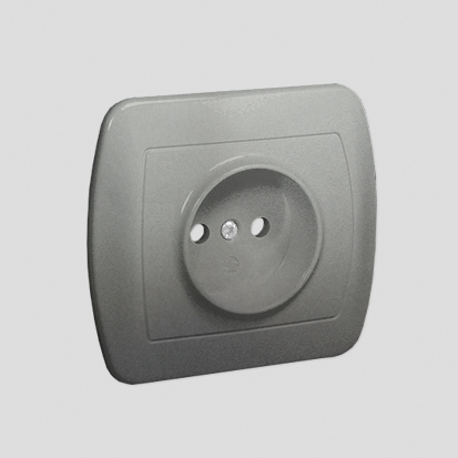 Gniazdo wtyczkowe bez uziemienia, 16A, 250V~, zaciski śrubowe; aluminiowy - AG1E/26 - KONTAKT SIMON