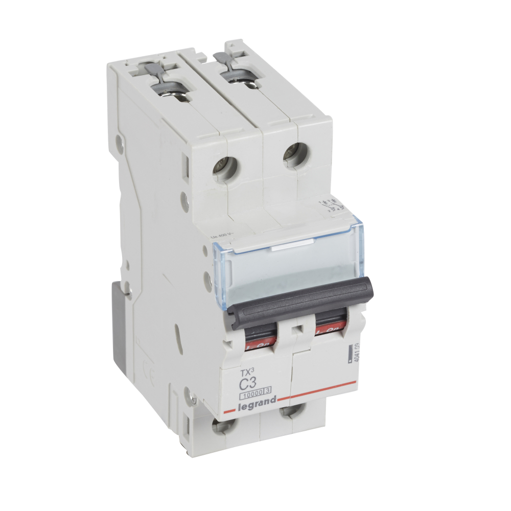 WYŁĄCZNIK NADPRĄDOWY C 3A 2-POLOWY CHARAKTERYSTYKA C SERII TX3 S 312 - 404199 - LEGRAND