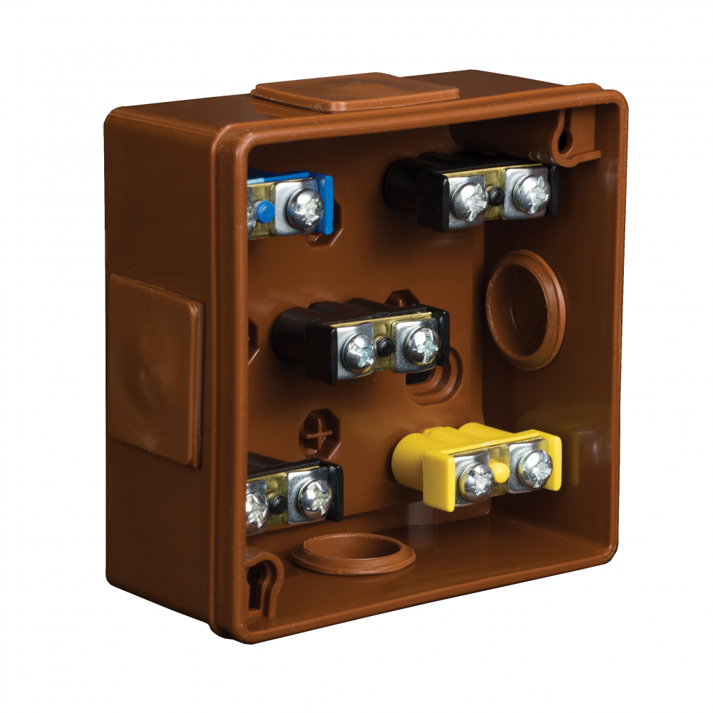 PUSZKA N/T 86X86X40MM IP55 DEKIEL NA 2 WKRĘTY Z ZACISKAMI BRĄZ VP 021-52. - 61.123 - ZAKŁAD PRODUKCYJNO - HANDLOWY "ELEKTRO-PLAST" SPÓŁKA Z OGRANICZONĄ ODPOWIEDZIALNOŚCIĄ