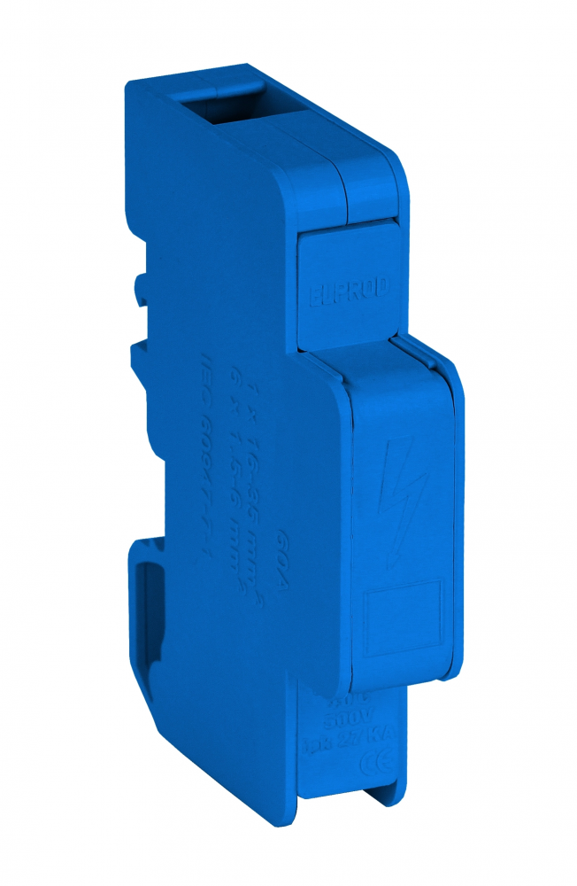 BLOK ROZDZIELCZY MODUŁOWY 125A 1 BIEGUN TH35 NIEBIESKI LBR60A - 84326003 - SIMET
