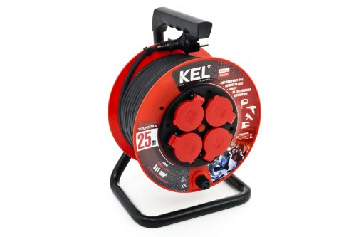 PRZEDŁUŻACZ BĘBNOWY WARSZTATOWY PROFESSIONAL LINE 25MB H05RR-F (OW) CZARNY 3X1,0 IP44 - PB-PRO/S/25M/3X1/H05RR-F/CZARNY - PLASTROL