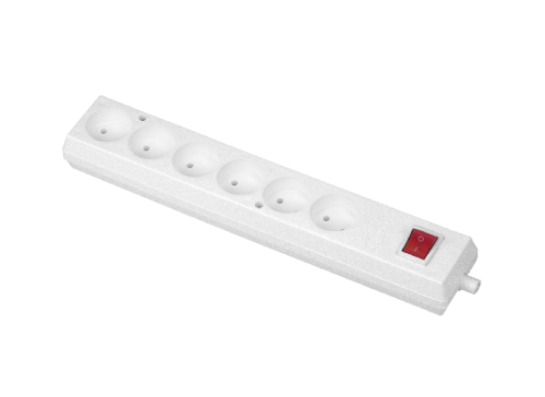 GNIAZDO PRZENOŚNE SZEŚCIOKROTNE 16A 6x2P 250V BIAŁY - GN-660WS BIAŁY - PLASTROL