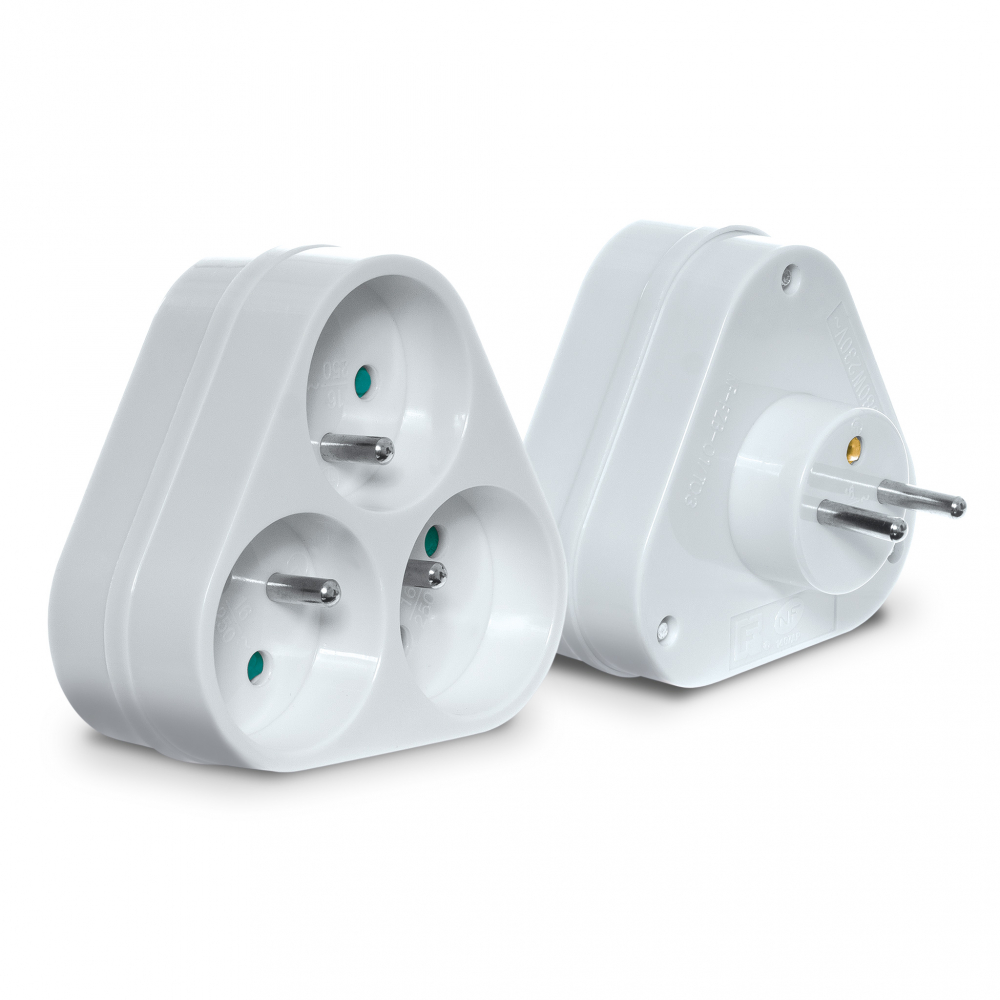 ROZGAŁĘŹNIK POTRÓJNY 16A 3X2P+Z 250V BIAŁY - R-36P BIAŁY - PLASTROL