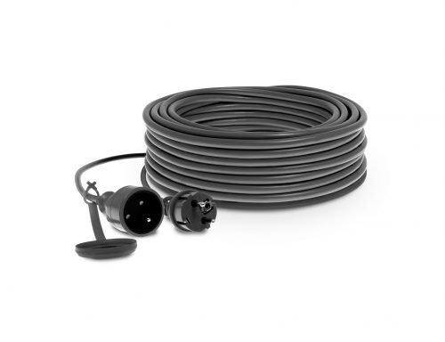PRZEDŁUŻACZ WARSZTATOWY 10MB JEDNOGNIAZDOWY 2P+Z H05RR-F (OW) 3x1,5 CZARNY 16A 4000W IP44 PRZEWÓD GUMOWY - PJ-PRO/Z/10M/3X1,5/H05RR-F CZARNY - PLASTROL