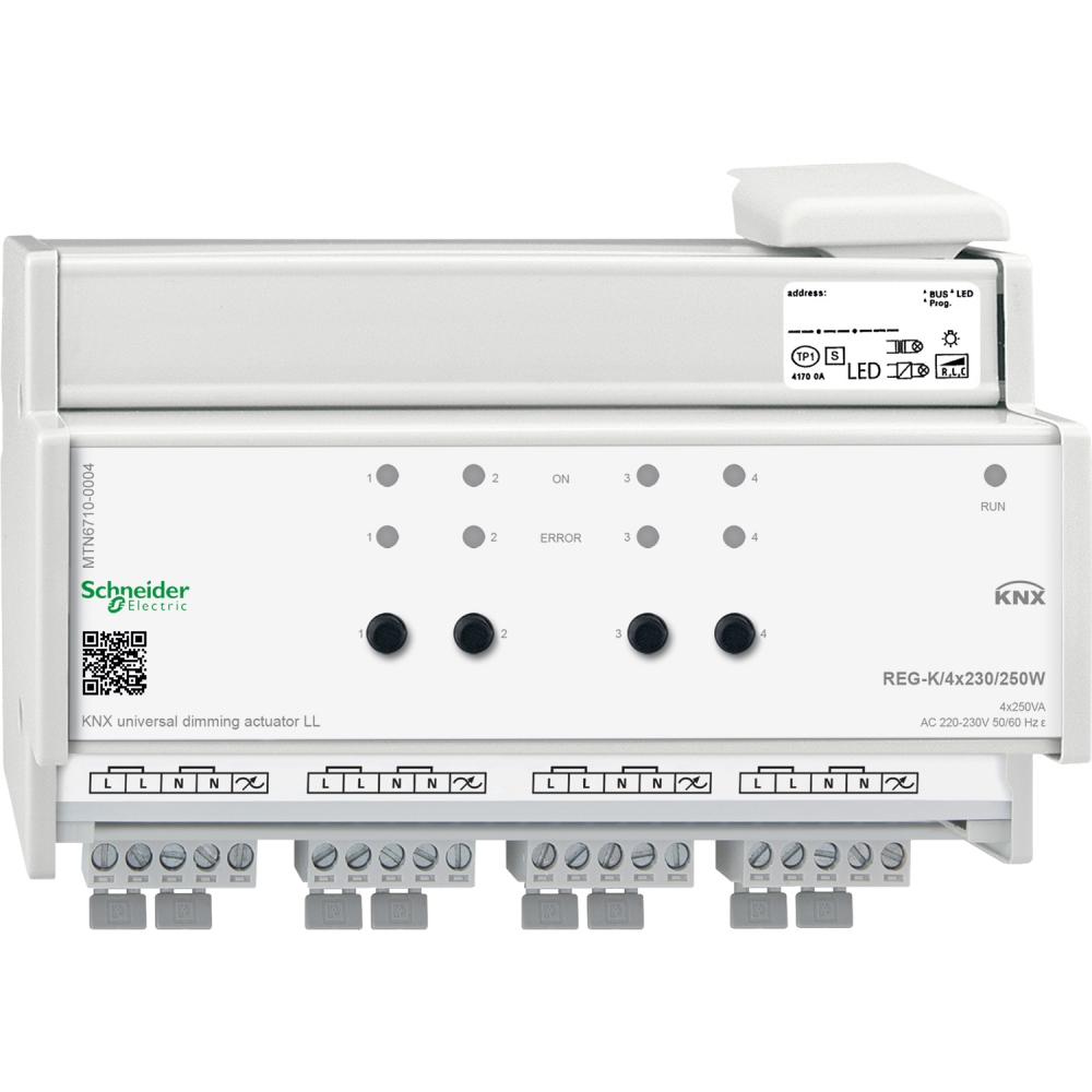 AKTOR ŚCIEMNNIAJĄCY UNIWESALNY +LED 4X230/250W KNX - MTN6710-0004 - SCHNEIDER ELECTRIC
