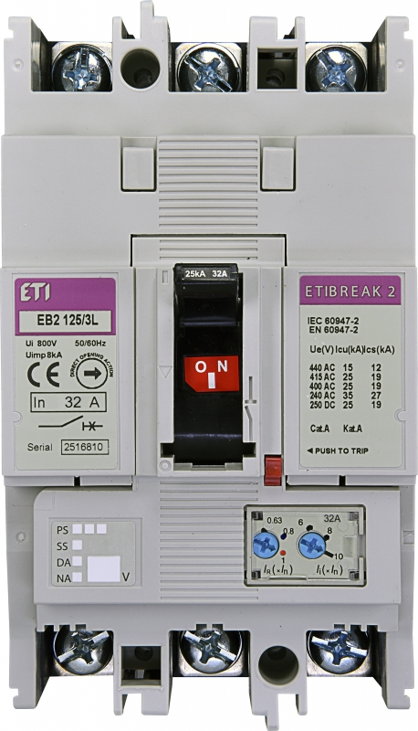 WYŁĄCZNIK MOCY 3P, 25KA, WYZW. TM EB2 125/3L 32A 3P - 004671022 - ETI