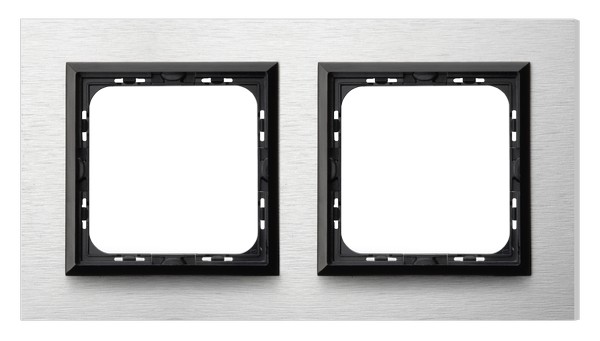 RAMKA PODWÓJNA SZCZOTKOWANE ALUMINIUM IMPRESJA. - R-2YAC/62/25 - OSPEL