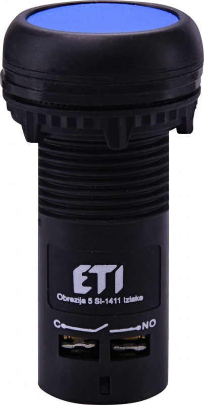 PRZYCISK KOMPAKTOWY Z GUZIKIEM KRYTYM, 1NO+1NC, NIEBIESKI ECF-11-B - 004771474 - ETI
