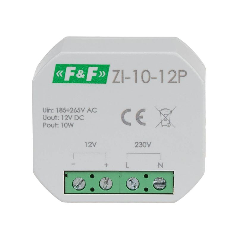 Zasilacz impulsowy do puszki, 12V, 10W - ZI-10-12P - F&F