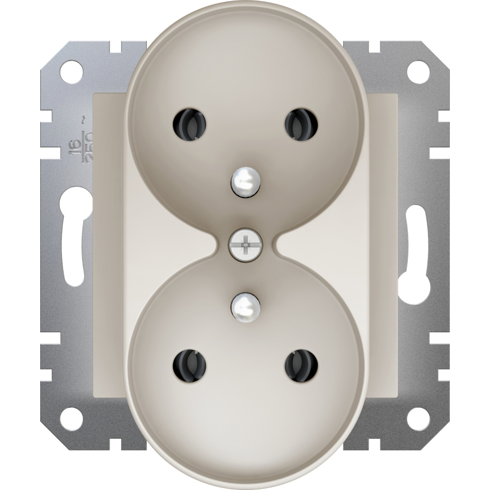 GNIAZDO PODWÓJNE+PE DO SYSTEMU RAMKOWEGO, KREM - EPH9810223 - SCHNEIDER ELECTRIC