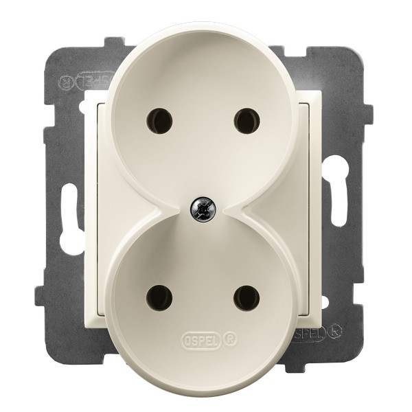 GNIAZDO PODWÓJNE ECRU ARIA. - GP-2UR/m/27 - OSPEL