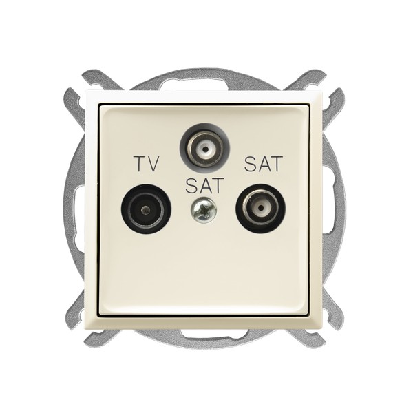 GNIAZDO RTV-SAT Z DWOMA WYJŚCIAMI SAT ECRU ARIA. - GPA-U2S/m/27 - OSPEL