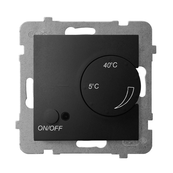 REGULATOR TEMPERATURY Z CZUJNIKIEM PODPODŁOGOWYM CZARNY METALIK ARIA. - RTP-1U/m/33 - OSPEL