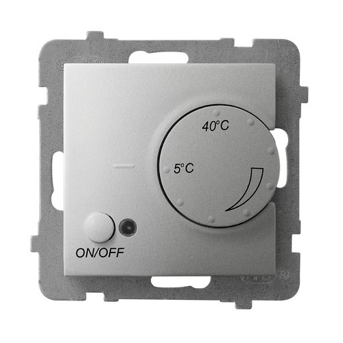 REGULATOR TEMPERATURY Z CZUJNIKIEM NAPOWIETRZNYM SREBRO ARIA. - RTP-1UN/m/18 - OSPEL
