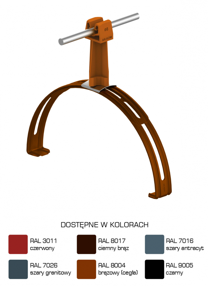 Uchwyt gąsior.rozsuw.Z-zatrz. H=7cm /LA/ brązowy TYP AN-14P/LA/-N - D463260 - AN-KOM Sp. z o.o.