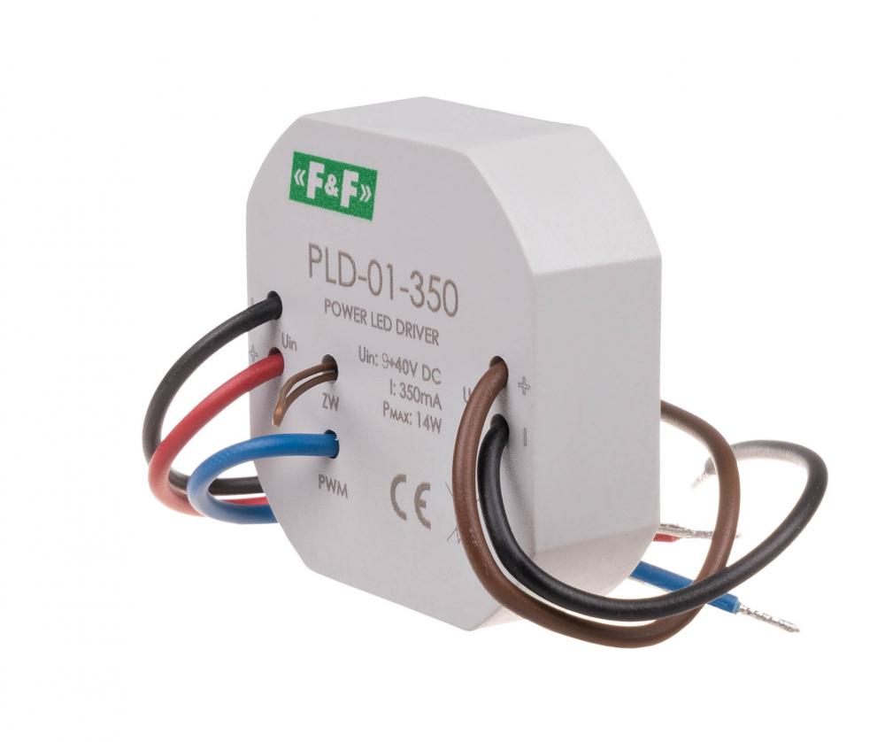 Zasilacz LED mocy nap. wej. 5÷40V DC, montaż w puszce O60, 350W - PLD-01-350 - F&F