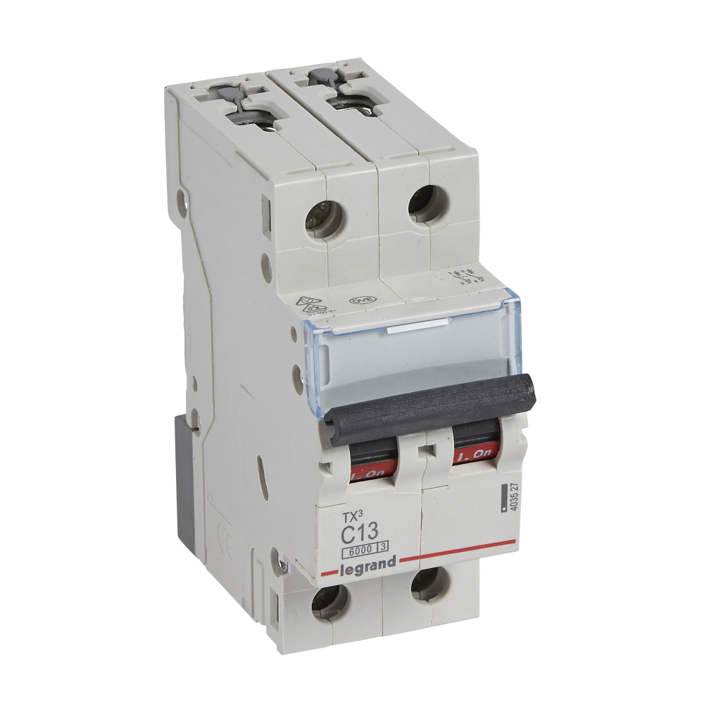 WYŁĄCZNIK NADPRĄDOWY C 13A 2-POLOWY CHARAKTERYSTYKA C SERII TX3 S 302 - 403527 - LEGRAND