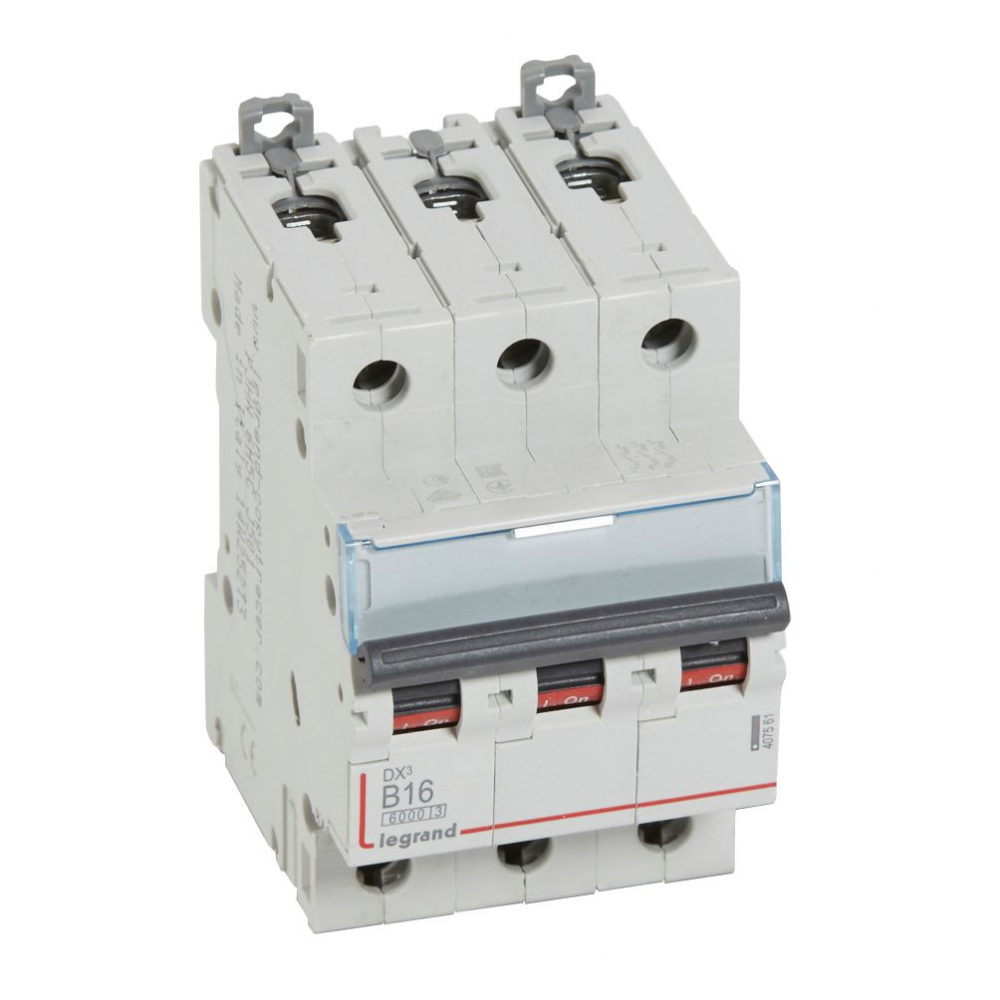 WYŁĄCZNIK NADPRĄDOWY B 16A 3-POLOWY CHARAKTERYSTYKA B SERII DX3 S303 - 407561 - LEGRAND