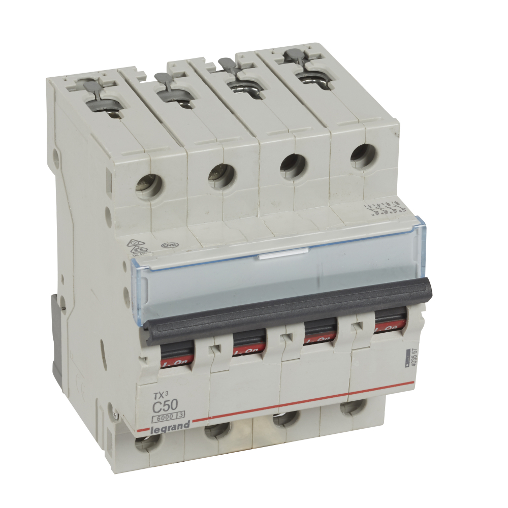 WYŁĄCZNIK NADPRĄDOWY C 50A 4-POLOWY CHARAKTERYSTYKA C SERII TX3 S 304 - 403567 - LEGRAND