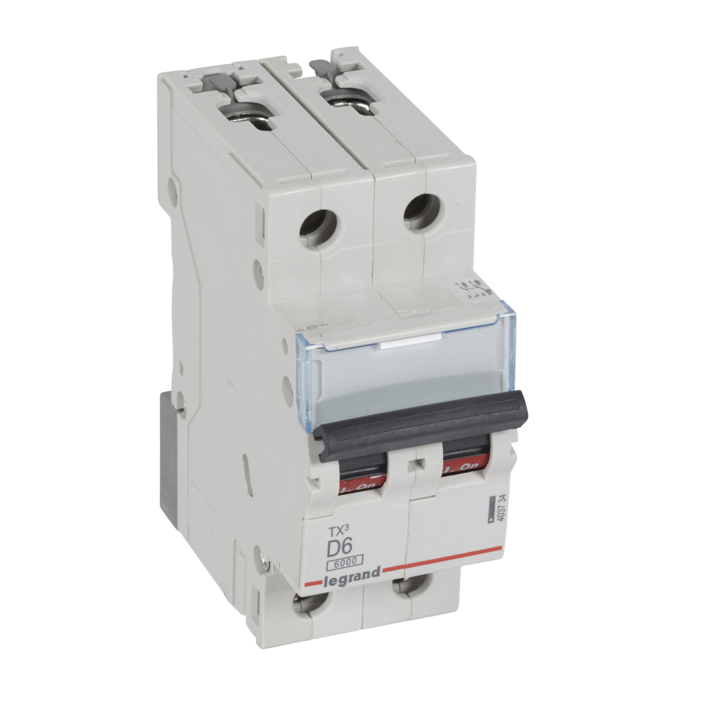 WYŁĄCZNIK NADPRĄDOWY D 6A 2 POLOWY CHARAKTERYSTYKA D S302 - 403734 - LEGRAND