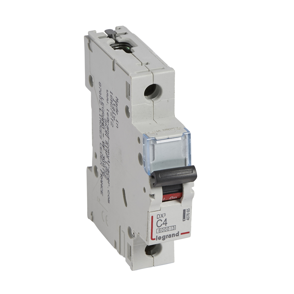 WYŁĄCZNIK NADPRĄDOWY C 4A 1-POLOWY CHARAKTERYSTYKA C SERII DX3 S301 - 407665 - LEGRAND