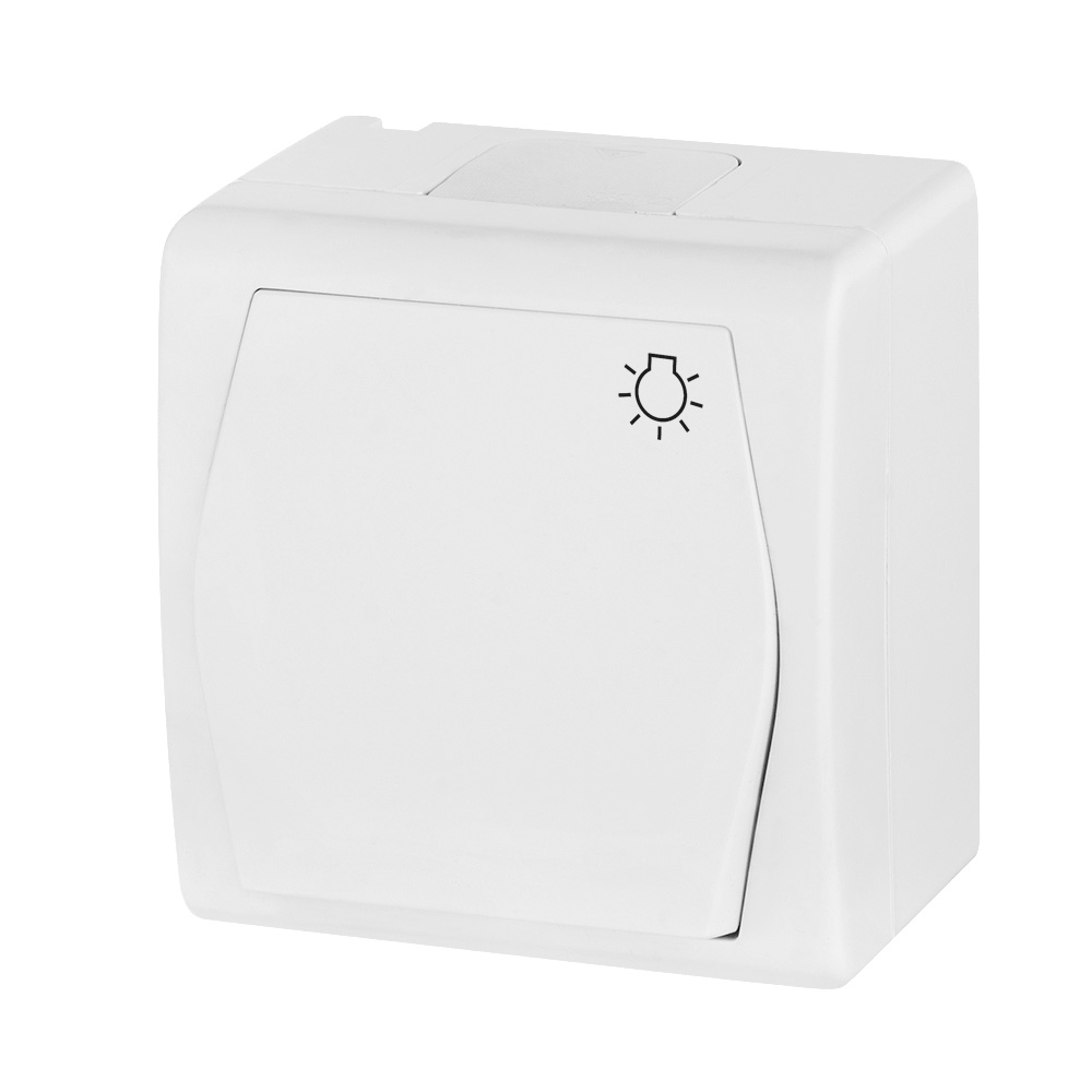 ŁĄCZNIK ZWIERNY ŚWIATŁO IP44 KLAWISZ BIAŁY HERMES 2 - 1004-00 - ELEKTRO-PLAST NASIELSK