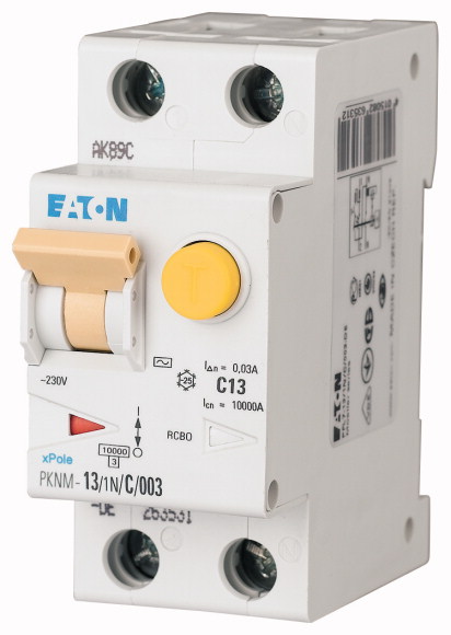 WYŁĄCZNIK NADPRĄDOWY Z MODUŁEM RÓŻNICOWYM 1+N-BIEG. PKNM-13/1N/C/03-MW. - 236142 - EATON