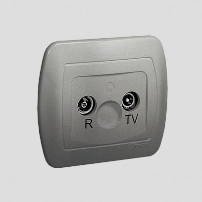 Gniazdo antenowe R-TV końcowe separowane; aluminiowy - AAK/26 - KONTAKT SIMON