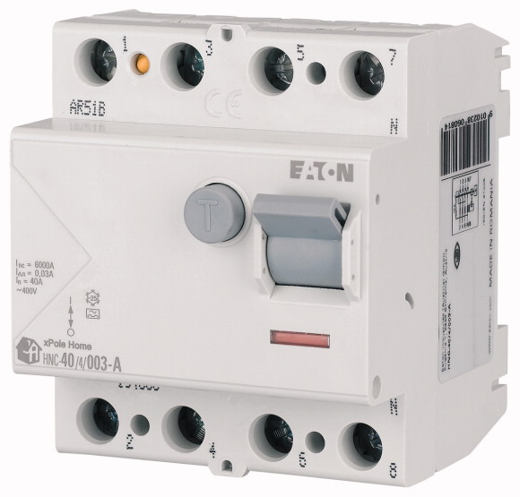 WYŁĄCZNIK RÓŻNICOWY 40A/30MA 4 BIEGUNY TYP AC HNC-40/4/003 - 194694 - EATON