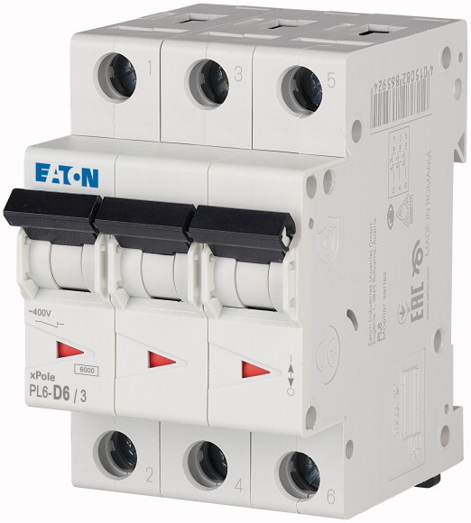 PL6-D6/3 Wyłącznik nadprądowy 6kA - 286610 - EATON