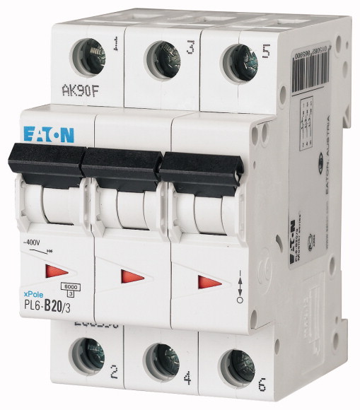 PL6-D20/3 Wyłącznik nadprądowy 6kA - 286614 - EATON