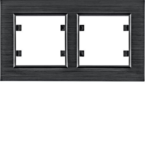 lumina passion Ramka 2-krotna pozioma, aluminium czarne - WL9223 - HAGER