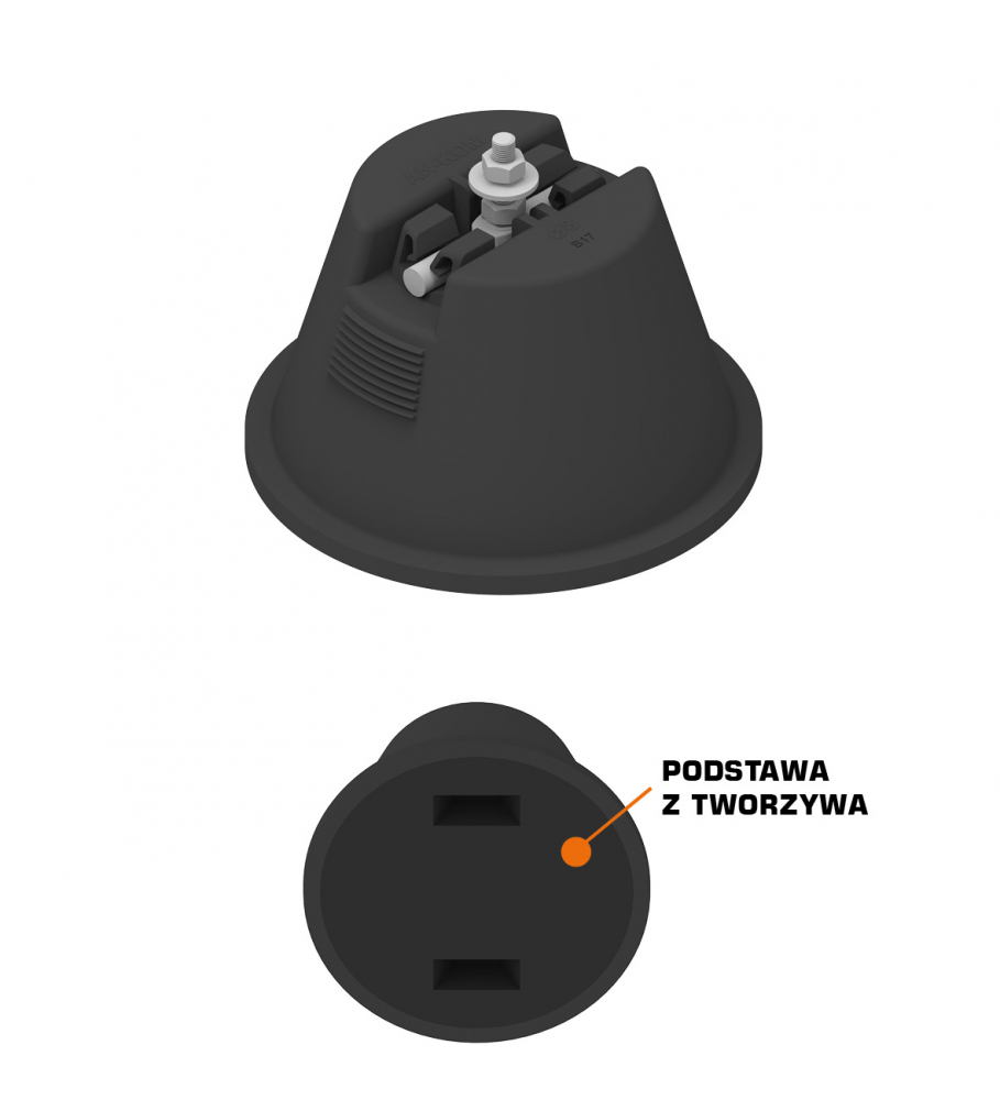 Uchwyt betonowy w tworzywie do montażu koryt kablowych TYP AN-12L-N - B931592 - AN-KOM Sp. z o.o.