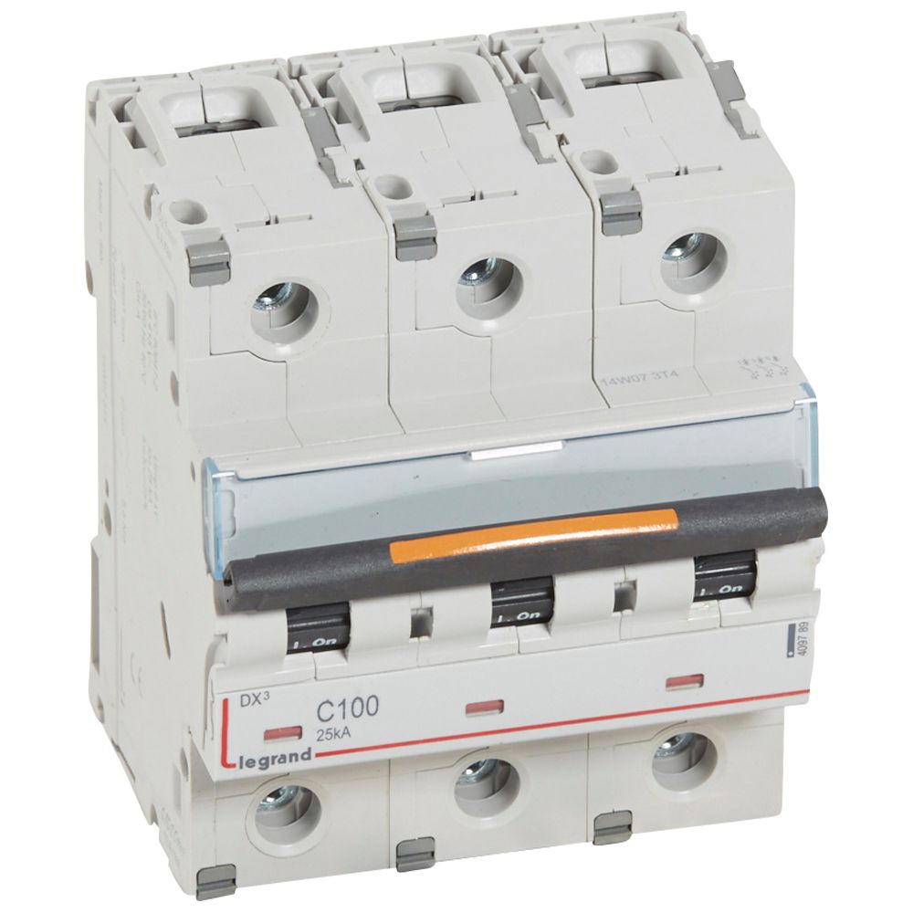 WYŁĄCZNIK NADPRĄDOWY C 100A 3-POLOWY 25KA DX3 S323 - 409789 - LEGRAND