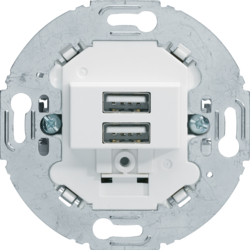 Mechanizm gniazda USB ładowania do serii obrotowych, 3.0 A 230 V, biały, mat. - 260219 - HAGER