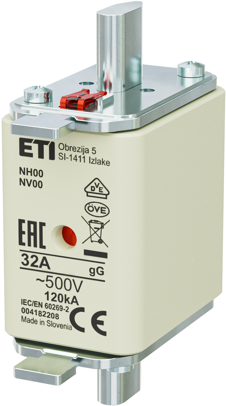 WKŁADKA TOPIKOWA NH - ZWŁOCZNA / KOMBI NH00 GG 32A/500V - 004182208 - ETI