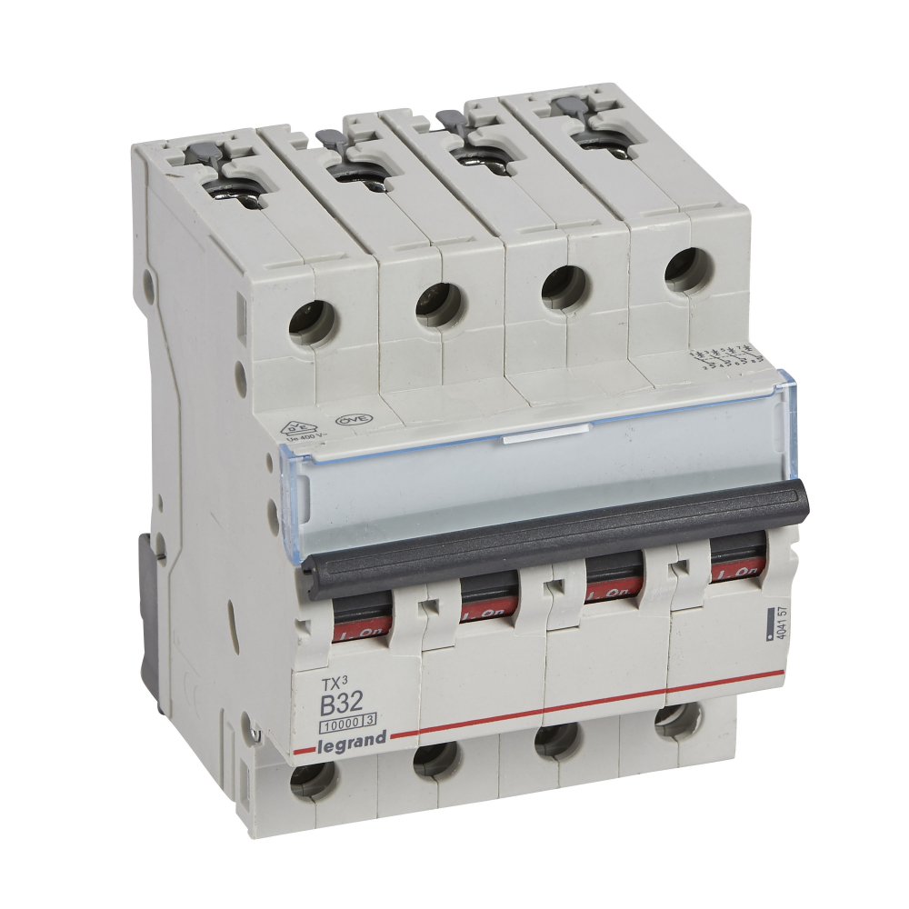 WYŁĄCZNIK NADPRĄDOWY B 32A 4-POLOWY CHARAKTERYSTYKA B SERII TX3 S 314 - 404157 - LEGRAND