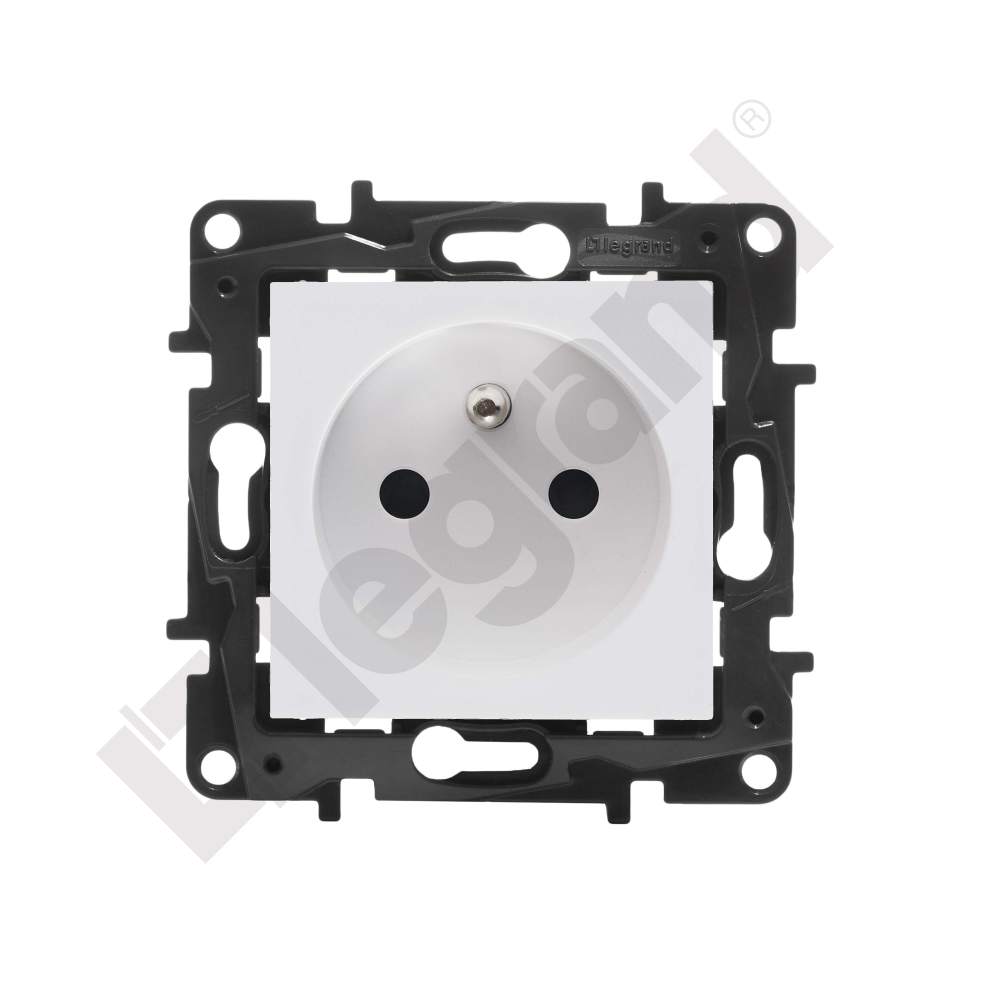 GNIAZDO POJEDYNCZE Z UZIEMIENIEM 2P+Z ZACISKI ŚRUBOWE 16A 230V BIAŁY NILOE STEP - 863130 - LEGRAND