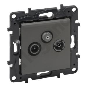 GNIAZDO TV-R-SAT PRZELOTOWE, 14 DB- KOLOR STALOWY NILOE STEP - 863478 - LEGRAND