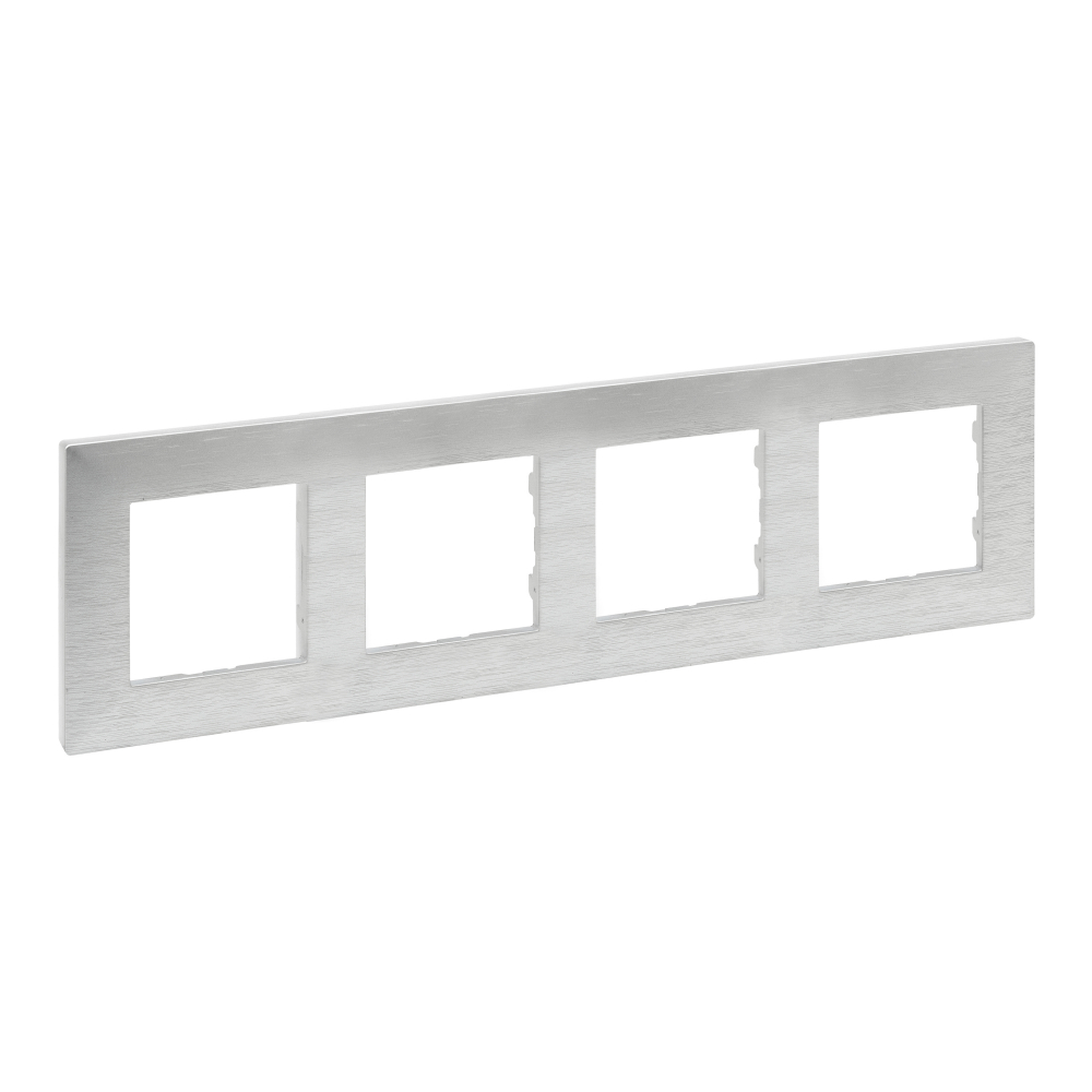 RAMKA POCZWÓRNA SZCZOTKOWANE ALUMINIUM NILOE STEP - 863894 - LEGRAND