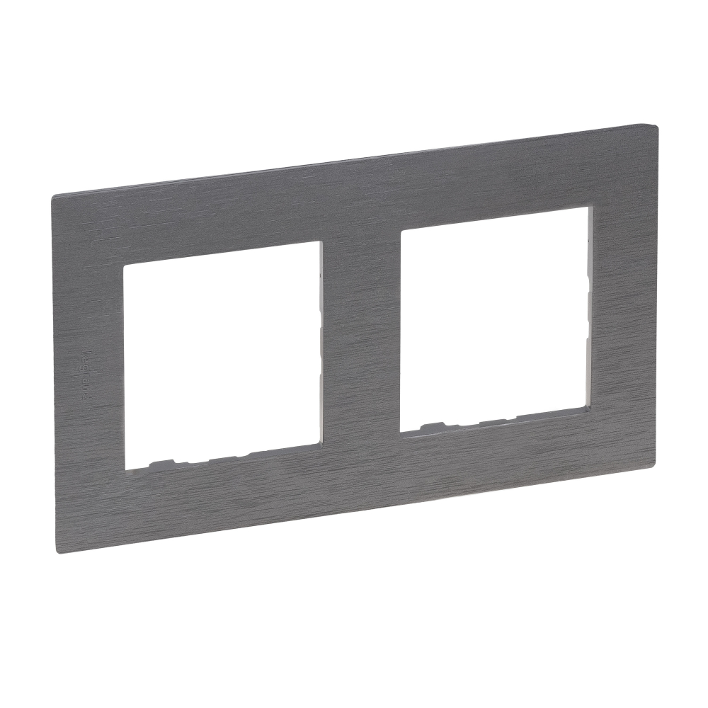 RAMKA PODWÓJNA SZCZOTKOWANA STAL NILOE STEP - 863992 - LEGRAND