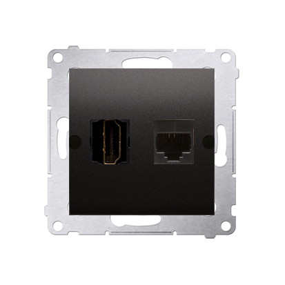 GNIAZDO HDMI + KOMPUTEROWE RJ45 KAT. 6 ANTRACYT SIMON 54 - DGHRJ45.01/48 - KONTAKT SIMON