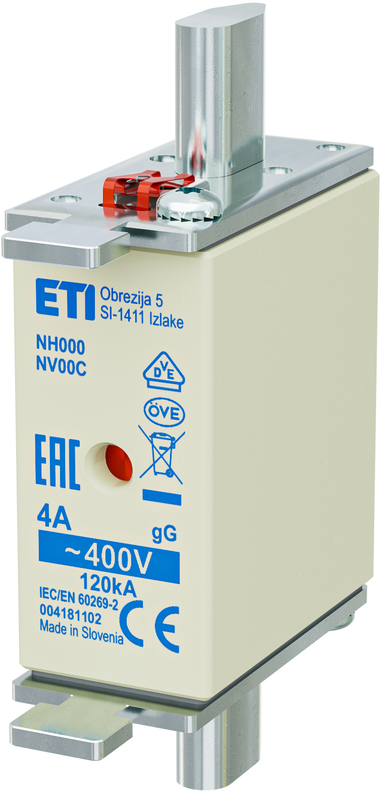 WKŁADKA TOPIKOWA NH - ZWŁOCZNA / KOMBI NH000 GG 4A/400V - 004181102 - ETI
