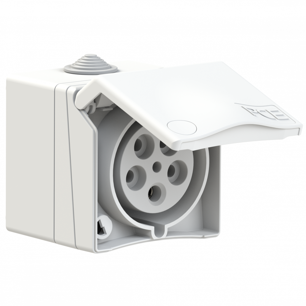 GNIAZDO ZABUDOWANE SERIA DESIGN IP44 gniazdo nadtynkowe przelotowe 32A 3P+Z+N 400V - 875-6v - PCE