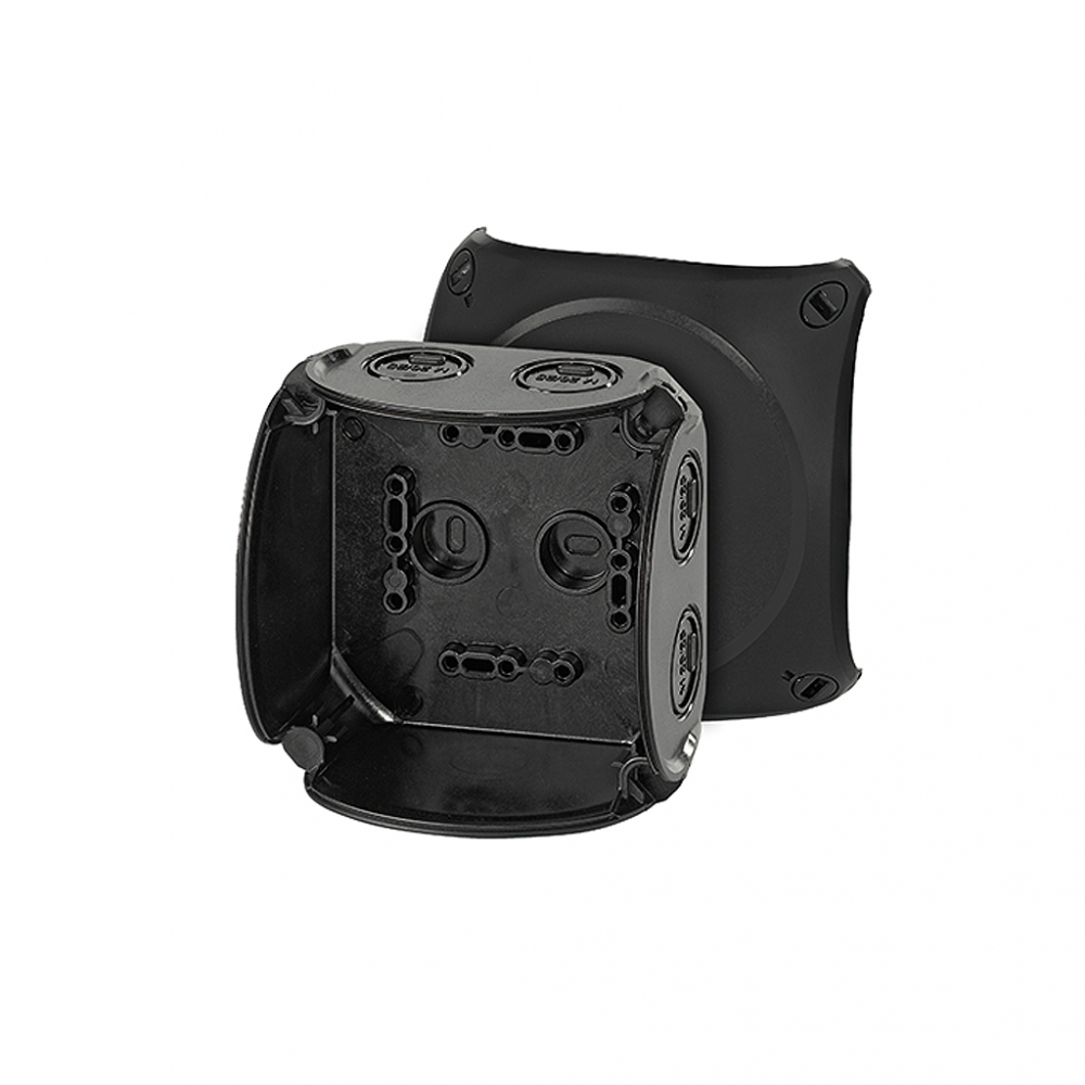 PUSZKA NATYNK 104X104X70MM BEZ ZACISKÓW IP66/67 CZARNY KF 0400 B - 62000046 - HENSEL