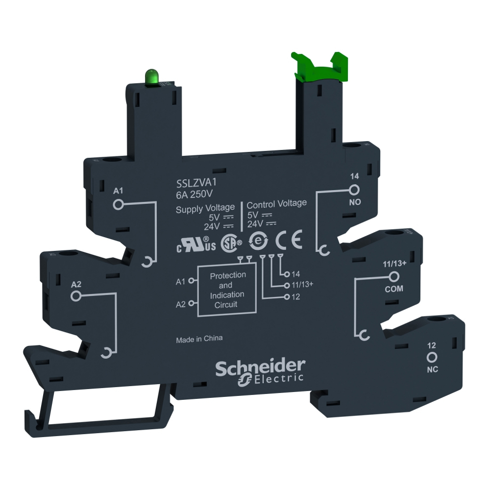 Gniazdo SSL z LED 5/24V DC 6A, zaciski śrubowe. - SSLZVA1 - SCHNEIDER ELECTRIC